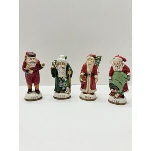 Vintage Old World Santa From‎ Around The World Ceramic Ornament Lot of 4